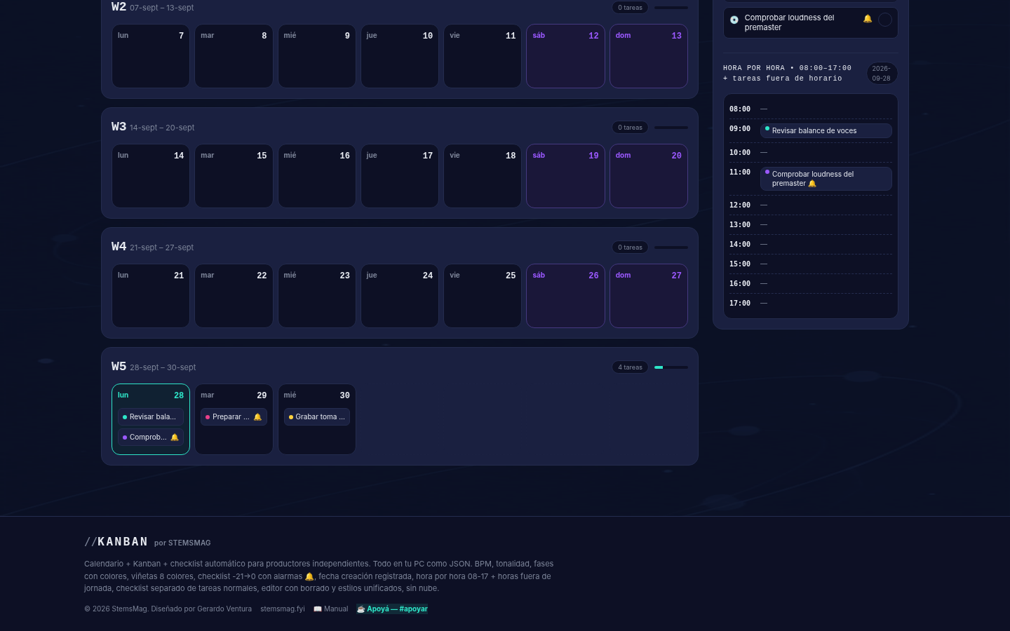 Kanban calendario